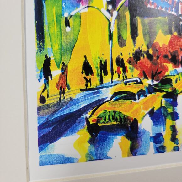 VTG Signed Jiu New York City Times Square Street Art Print Poster Wall Decor - Picture 14 of 15